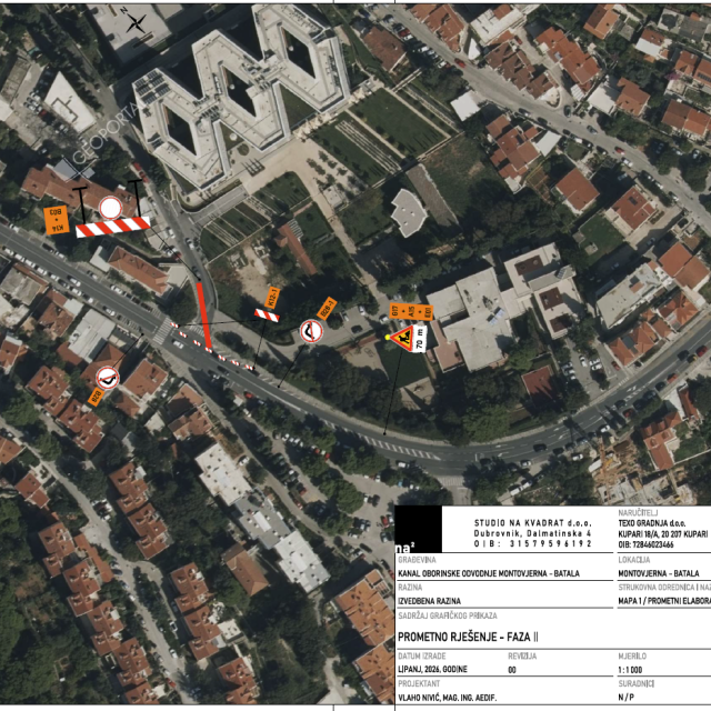 <p>Privremena regulacija prometa u Ulici Marka Marojice zbog izvođenja radova na oborinskom kolektoru Montovjerna&ndash;Batala</p>