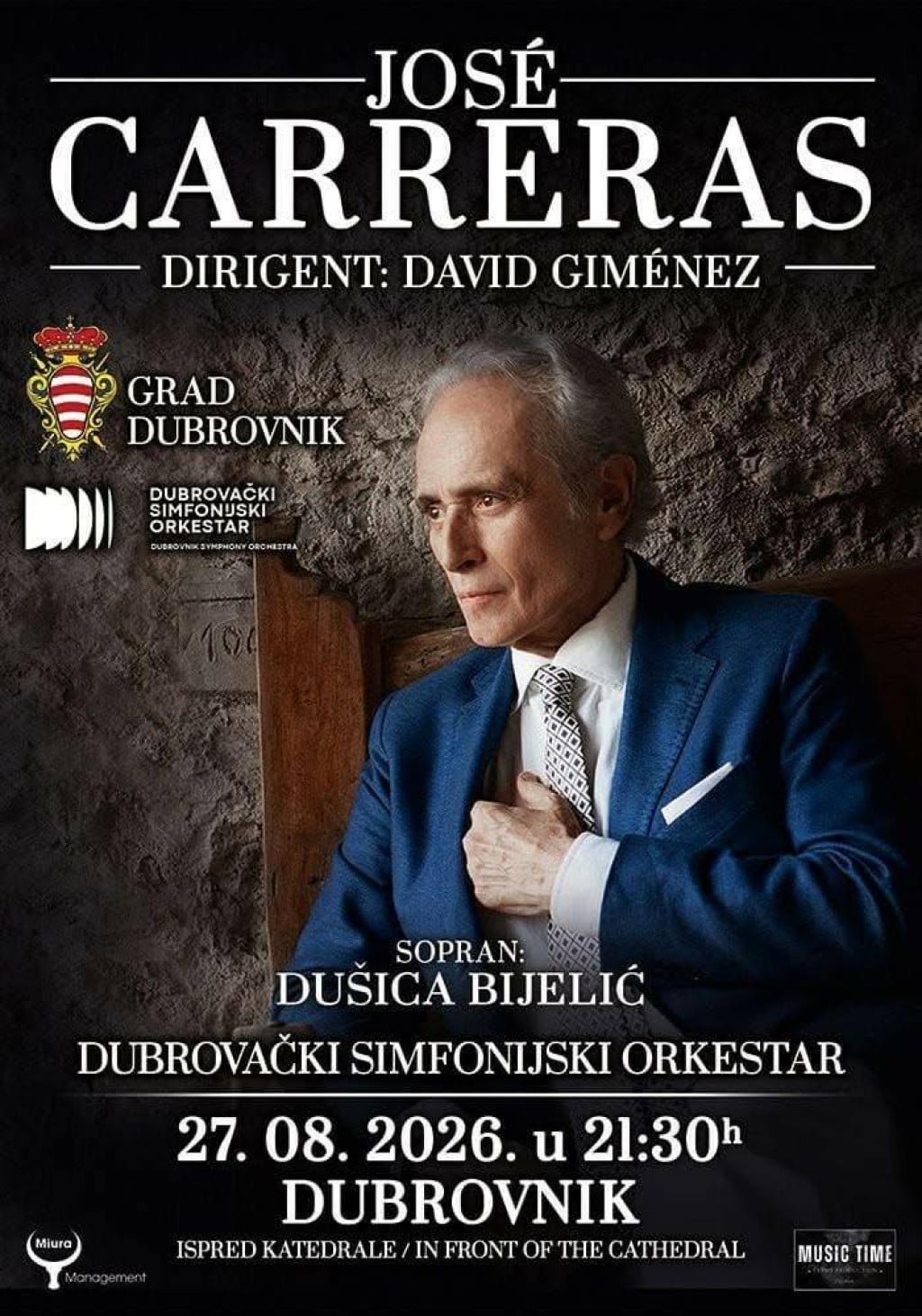 <p>Jose Carreras nastupit će na Stradunu</p>