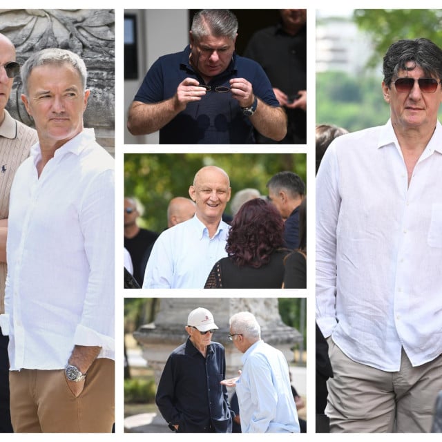 <p>Slijeva: Jo&scaron;ko Jeličić, Velimir Bujanec, Ljubo Ćesić Rojs, Tomislav Horvatinčić, Milan Lučić</p>