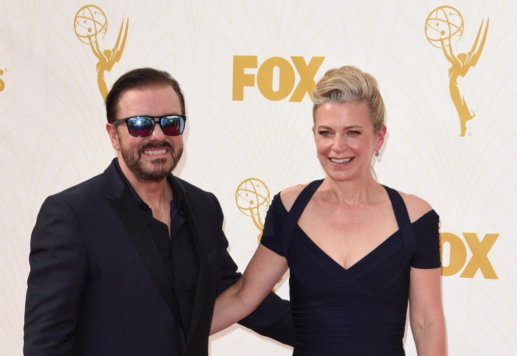 <p>Ricky Gervais i&nbsp;Jane Fallon&nbsp;</p>