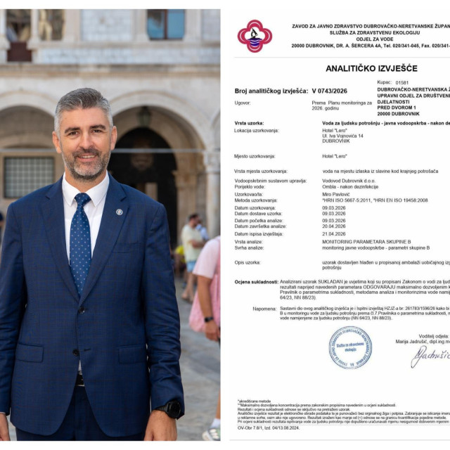<p>Mato Franković obavio je službeno PFAS izvije&scaron;će o kvaliteti vode na dubrovačkom području</p>