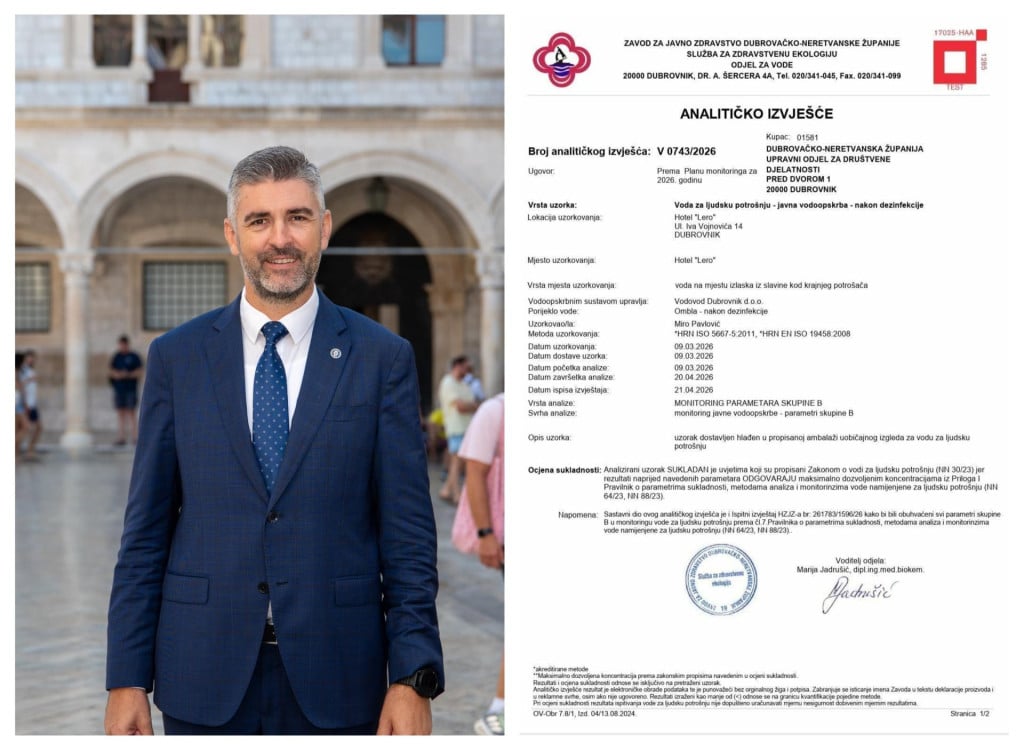 <p>Mato Franković obavio je službeno PFAS izvije&scaron;će o kvaliteti vode na dubrovačkom području</p>