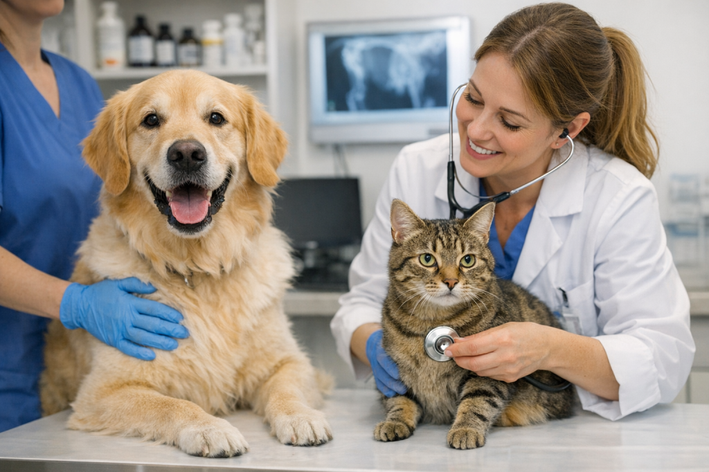 <p>daj fotografiju mačke i psa u veterinara</p>