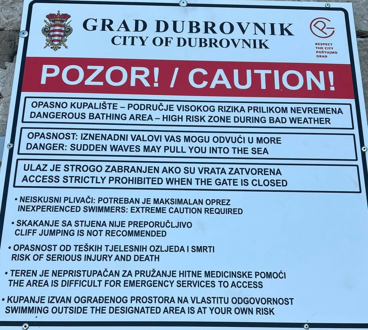 Na Buži osvanula ploča s upozorenjima za kupače; hoće li to biti dovoljno da se smanji broj intervencija?