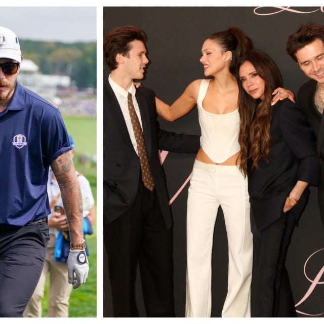 <p>Brooklyn Beckham (lijevo), te u dru&scaron;tvu majke Victorije, supruge Nicole i brata Romea, snimljen 2024., dok se jo&scaron; doimalo da se podnose</p>