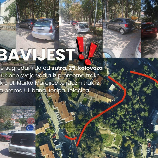 <p>Zbog radova na sustavu oborinske odvodnje u Ulici Marka Marojice potrebno ukloniti vozila</p>