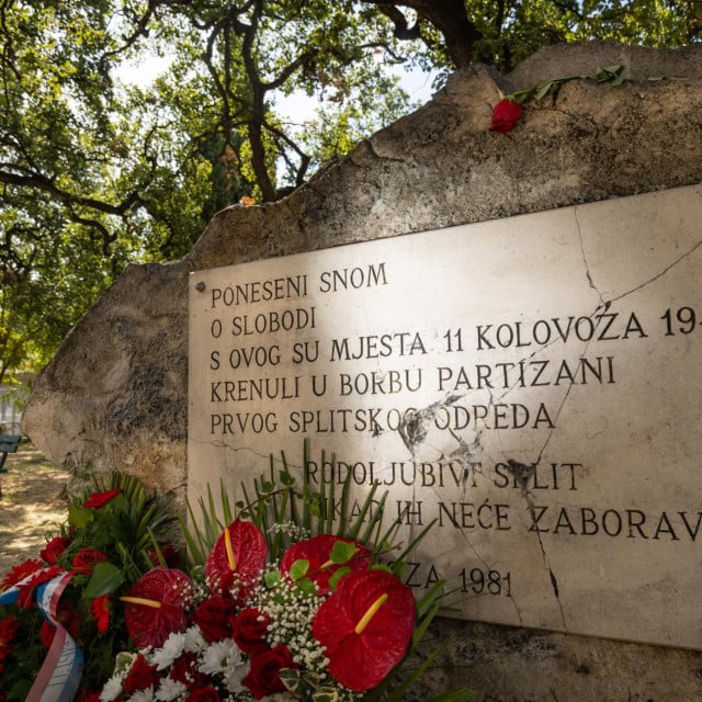 <p>Spomen-ploča Prvom splitskom partizanskom odredu&nbsp;</p>