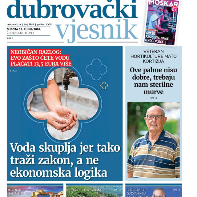 <p>Naslovnica novog broja Dubrovačkog vjesnika</p>
