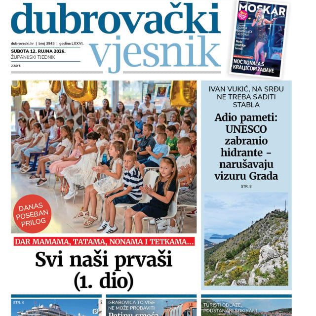 <p>Naslovnica novog broja Dubrovačkog vjesnika</p>