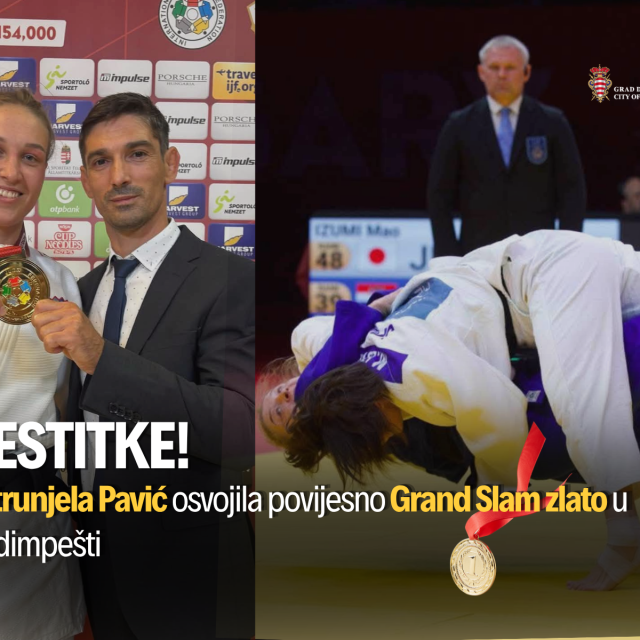 <p>Petrunjela Pavić osvojila je zlatnu medalju na prestižnom Hungary Grand Slamu u Budimpe&scaron;ti.</p>