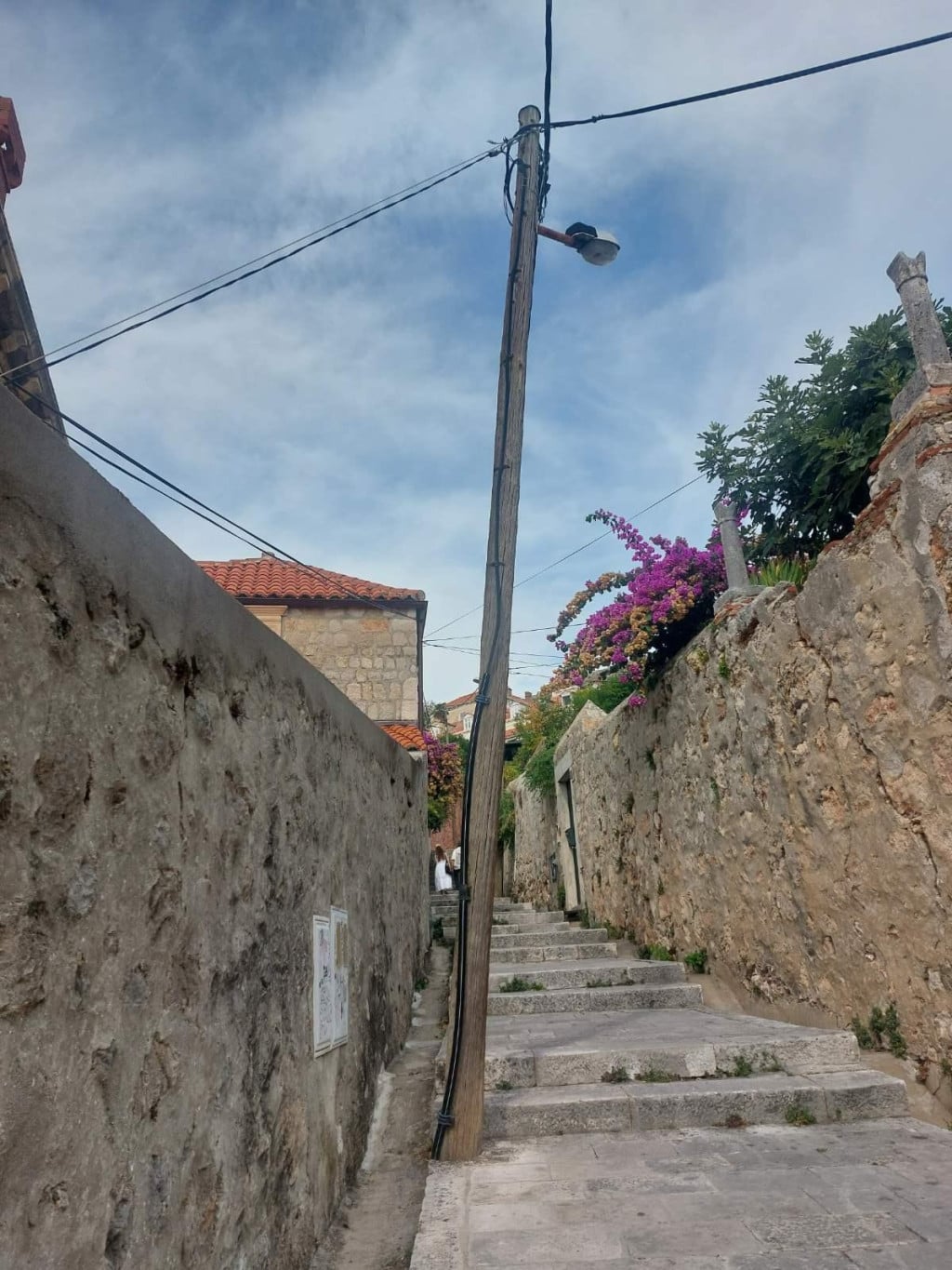 <p>Nagnuti stup od struje u ulici Pera Budmanija</p>