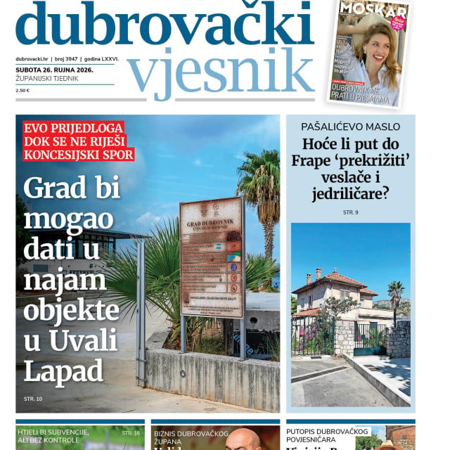 <p>Naslovnica novog broja Dubrovačkog vjesnika</p>