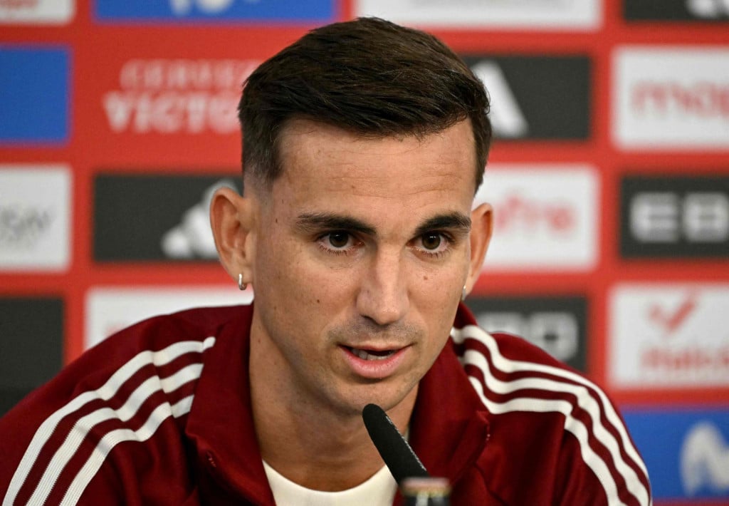 <p>Spain&lsquo;s midfielder Fabian Ruiz gives a press conference on the eve of the UEFA Nations League league phase football match between Spain and Croatia at Ramon Sanchez Pizjuan Stadium in Seville on September 28, 2026. (Photo by Javier SORIANO/AFP)</p>
