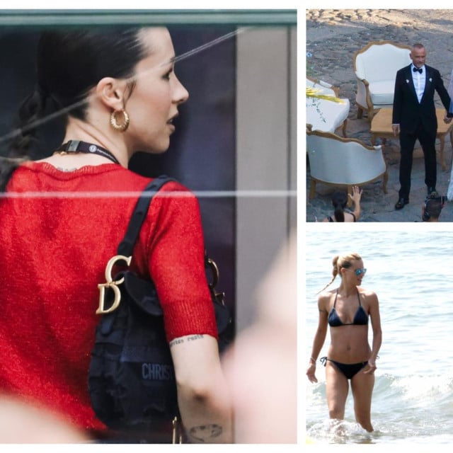 <p>Aurora Ramazzotti (gore desno s ocem Erosom na dan vjenčanja), dolje s majkom Michelle na plaži</p>