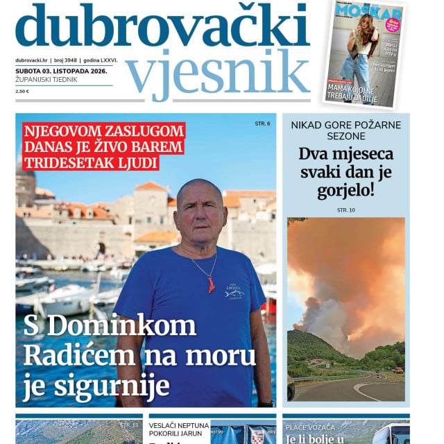 <p>Naslovnica novog broja Dubrovačkog vjesnika</p>