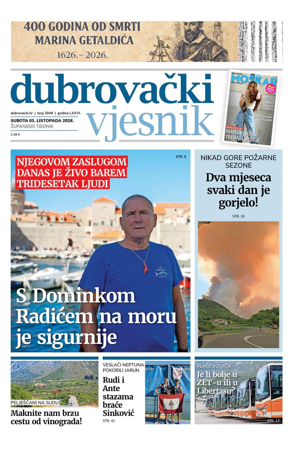 <p>Naslovnica novog broja Dubrovačkog vjesnika</p>