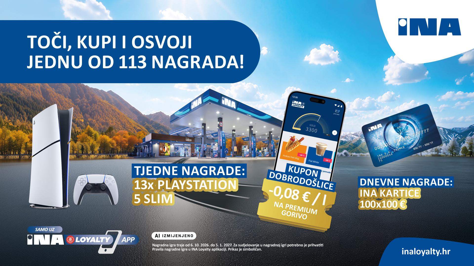 Toči, kupi i osvoji: uz INA Loyalty čeka vas čak 113 nagrada
