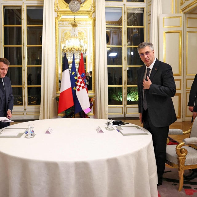 <p>Predsjednik Macron i prmeijer Plenković tijekom jednog od prija&scaron;njih susreta</p>