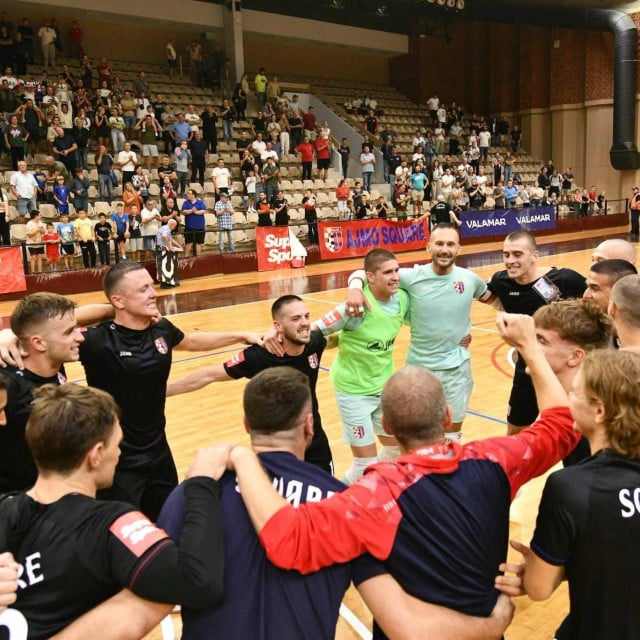 <p>Slavlje nakon senzacionalne pobjede nad Rijekom</p>