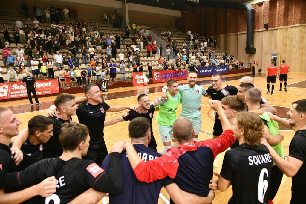<p>Slavlje nakon senzacionalne pobjede nad Rijekom</p>