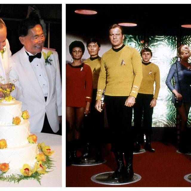 <p>George Takei (drugi slijeva) s kolegama iz &rdquo;Zvjezdanih staza&rdquo;</p>