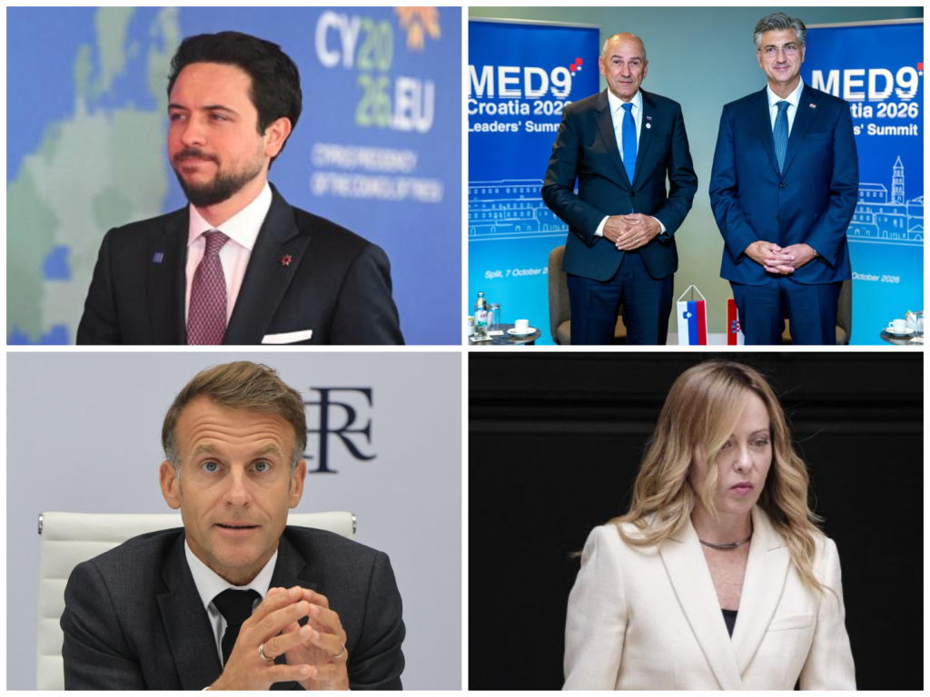 <p>Hussein bin Abdullah,&nbsp;Janez Jan&scaron;a, Andrej Plenković,&nbsp;Emmanuel Macron, Giorgia Meloni</p>