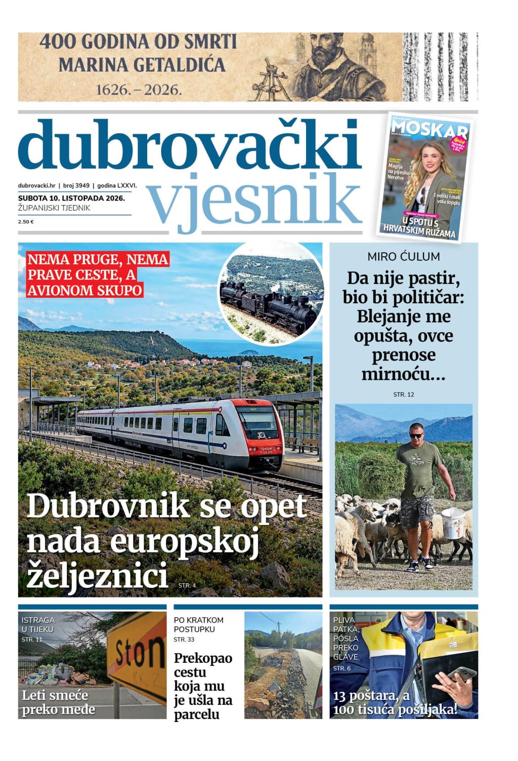 <p>Naslovnica novog broja Dubrovačkog vjesnika</p>
