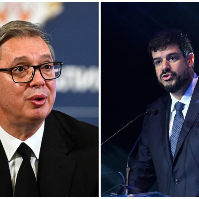 <p>Vučić i Pedro Vargas: ruka ruku mije</p>