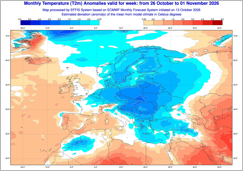 <p>Odstupanje srednje temperature zraka na 2m od prosjeka</p>