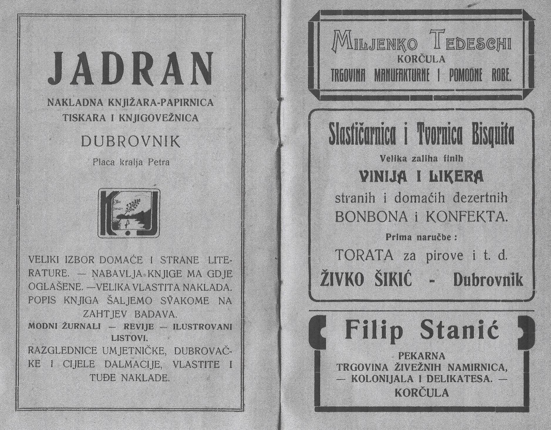 Pastičerija Živka Šikića na Korčuli prije 104 godine primala je narudžbe za svadbene torte
