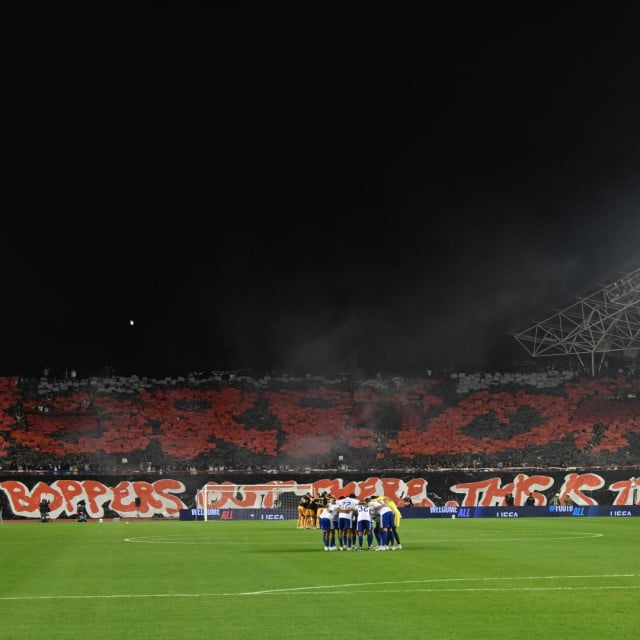 <p>Split 151026.<br>
Stadion Poljud.<br>
Utakmica 1. kola UEFA Konferencijske lige, Hajduk - Ajax.<br>