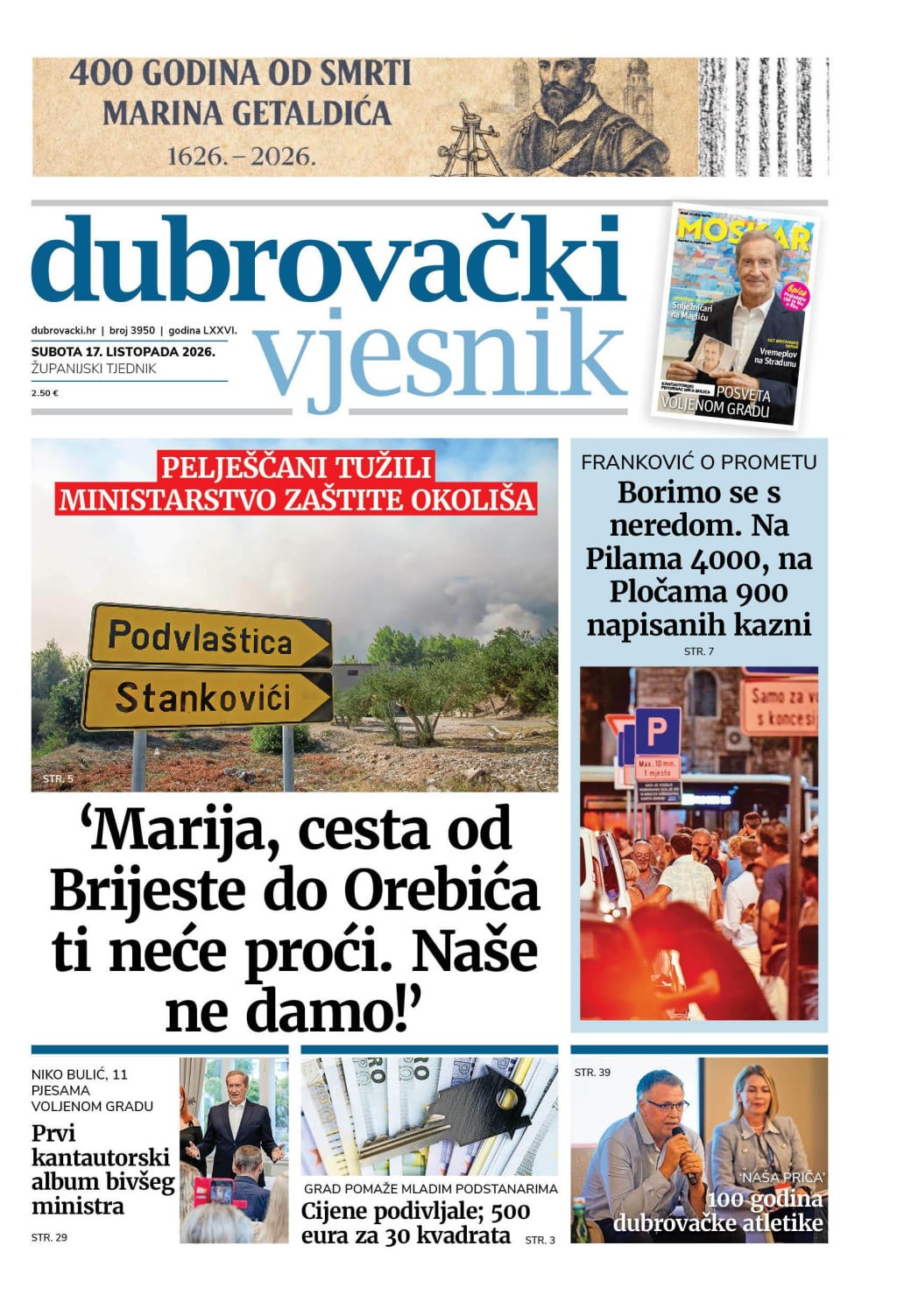 <p>Naslovnica novog broja Dubrovačkog vjesnika</p>