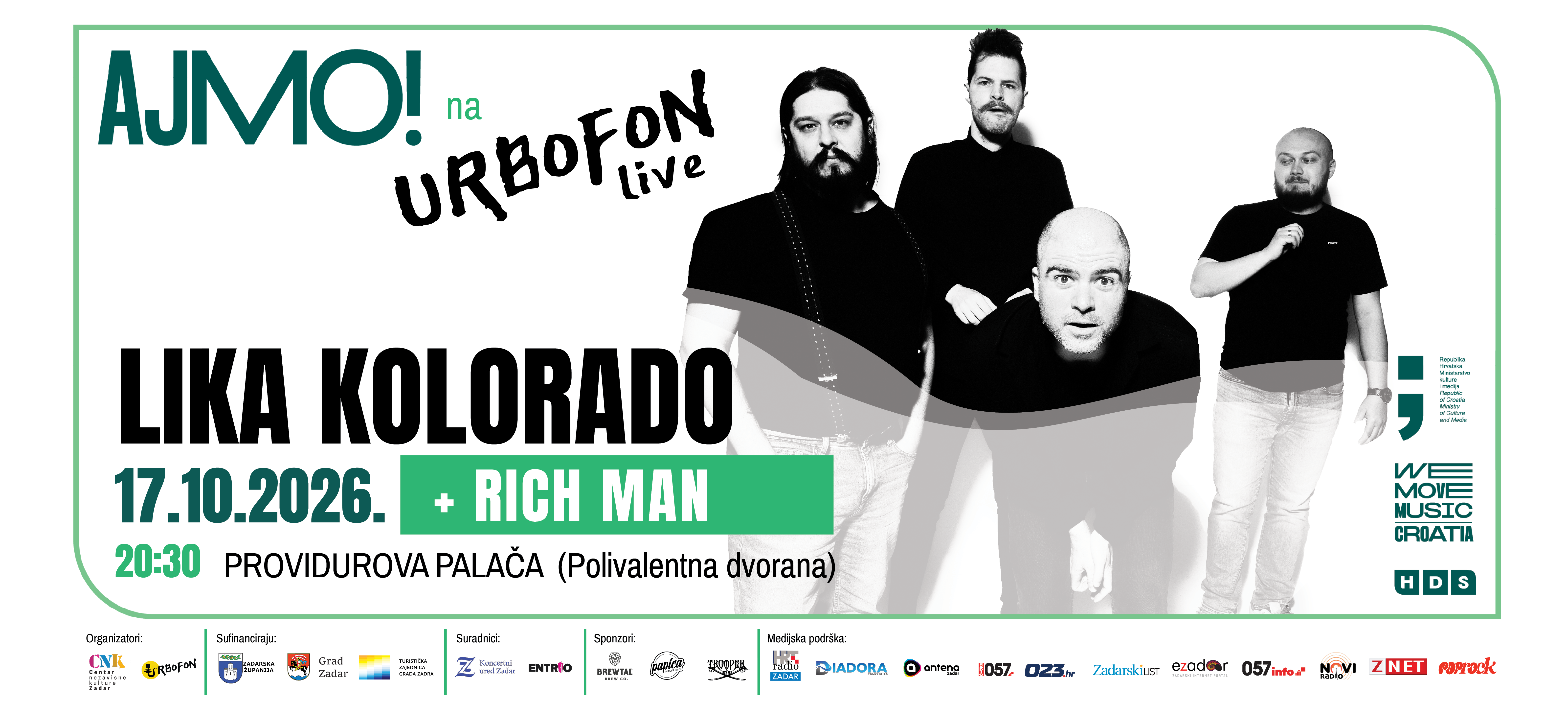 Lika Kolorado napokon u Zadar u subotu donosi svoj zarazan indie rock zvuk, predgrupa zadarski Rich Man