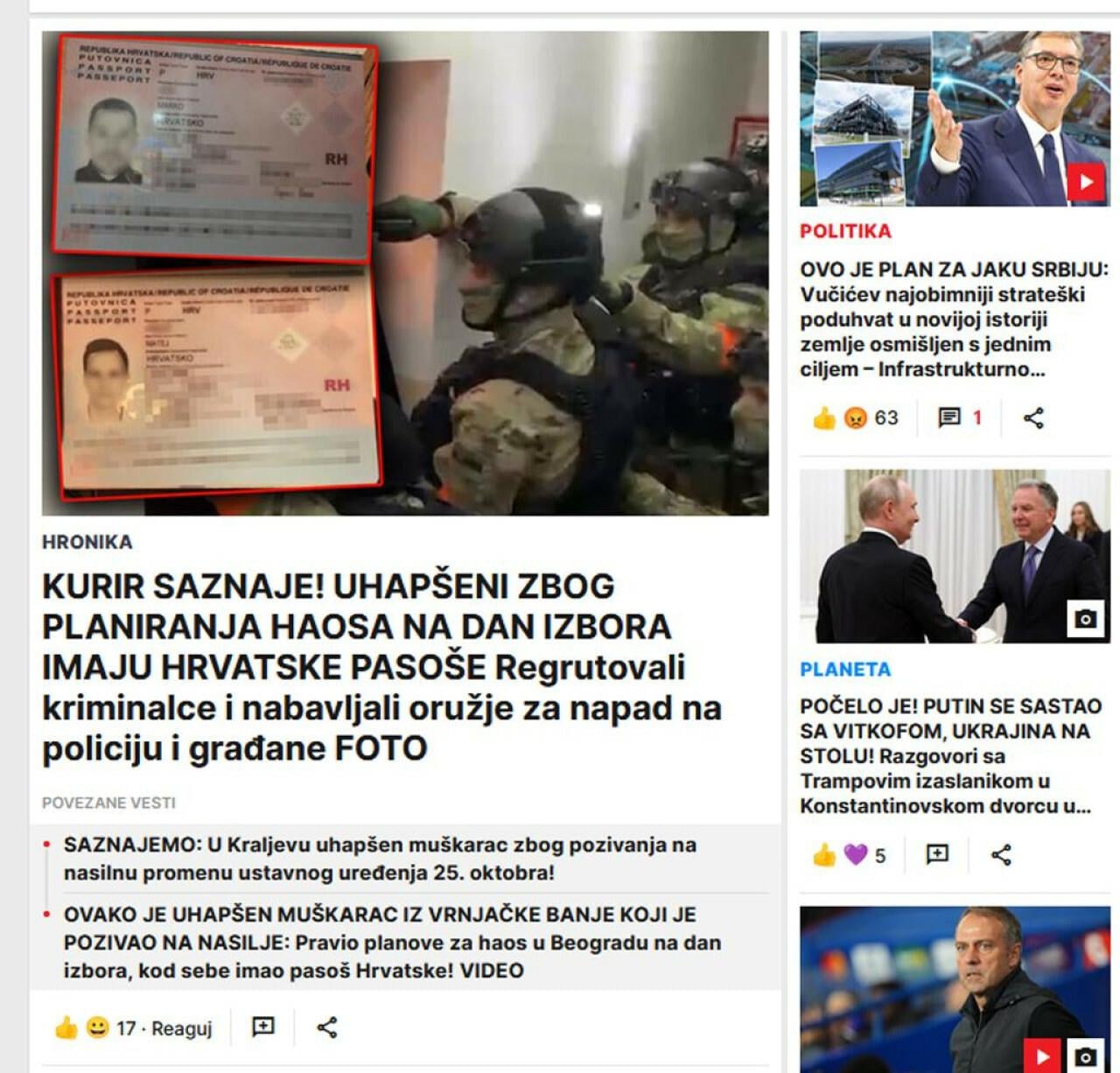 Srbija objavila da su uhićeni Hrvati zbog izbora: MVEP oštro reagirao, objavili upozorenje svim hrvatskim državljanima