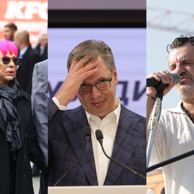 <p>Zorica Brunclik, Aleksandar Vučić, Aca Lukas</p>